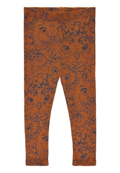 Soft Gallery Paula Baby Leggings, AOP Owl LIMITED wool - Glazed Ginger